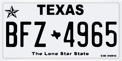 TX license plate BFZ4965