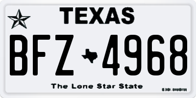 TX license plate BFZ4968