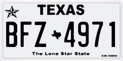 TX license plate BFZ4971