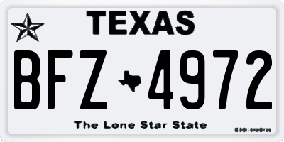 TX license plate BFZ4972