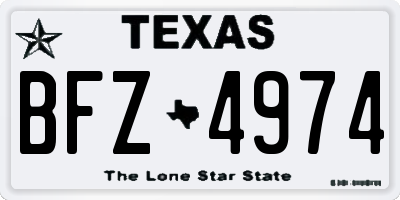TX license plate BFZ4974