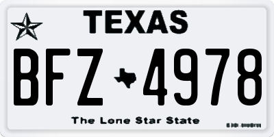 TX license plate BFZ4978