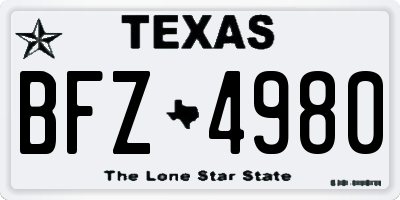 TX license plate BFZ4980
