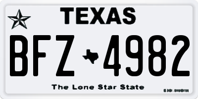TX license plate BFZ4982