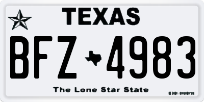 TX license plate BFZ4983