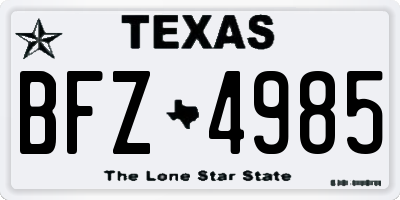 TX license plate BFZ4985
