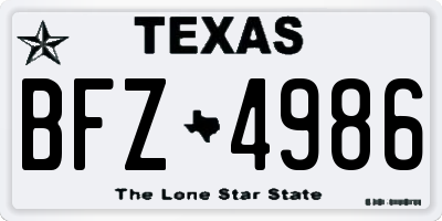 TX license plate BFZ4986