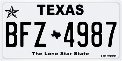 TX license plate BFZ4987