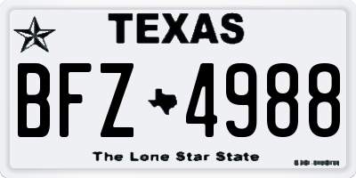 TX license plate BFZ4988