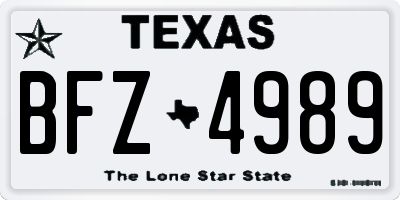 TX license plate BFZ4989