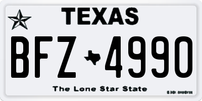 TX license plate BFZ4990