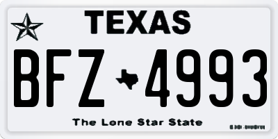 TX license plate BFZ4993
