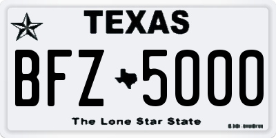 TX license plate BFZ5000