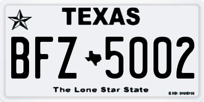 TX license plate BFZ5002