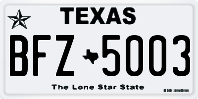 TX license plate BFZ5003