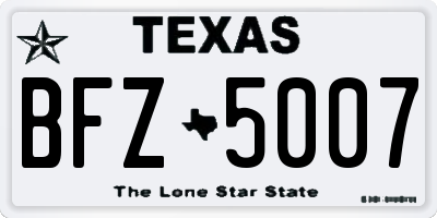 TX license plate BFZ5007