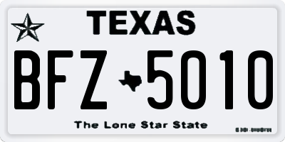TX license plate BFZ5010