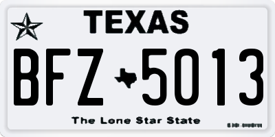 TX license plate BFZ5013