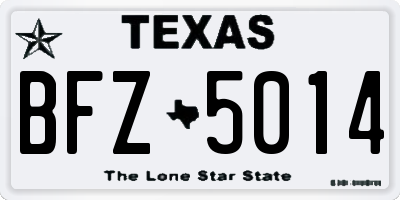 TX license plate BFZ5014