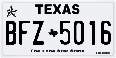 TX license plate BFZ5016