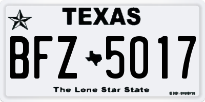 TX license plate BFZ5017