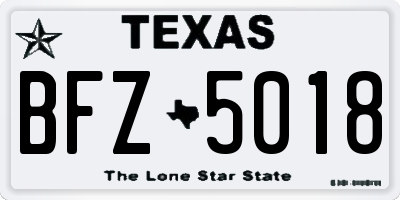 TX license plate BFZ5018