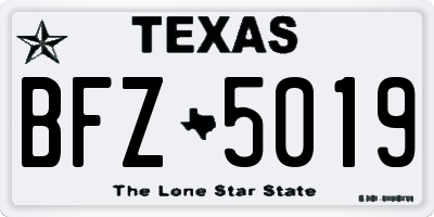TX license plate BFZ5019