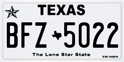 TX license plate BFZ5022