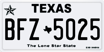 TX license plate BFZ5025