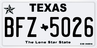 TX license plate BFZ5026