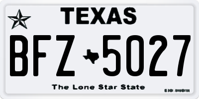 TX license plate BFZ5027