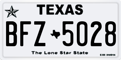 TX license plate BFZ5028