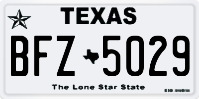 TX license plate BFZ5029