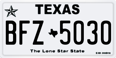 TX license plate BFZ5030