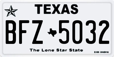 TX license plate BFZ5032