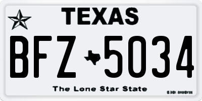 TX license plate BFZ5034