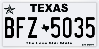 TX license plate BFZ5035