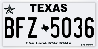 TX license plate BFZ5036