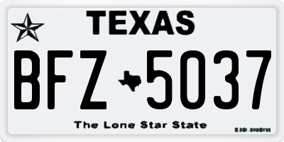 TX license plate BFZ5037