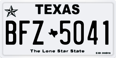TX license plate BFZ5041