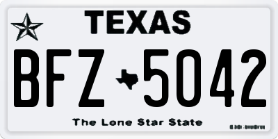 TX license plate BFZ5042