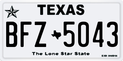TX license plate BFZ5043