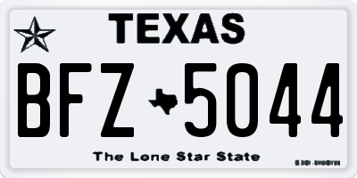 TX license plate BFZ5044