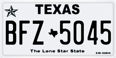 TX license plate BFZ5045