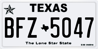 TX license plate BFZ5047