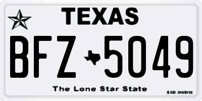 TX license plate BFZ5049