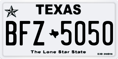 TX license plate BFZ5050