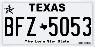 TX license plate BFZ5053
