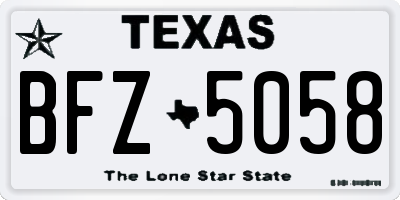 TX license plate BFZ5058