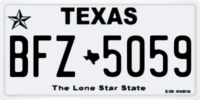 TX license plate BFZ5059